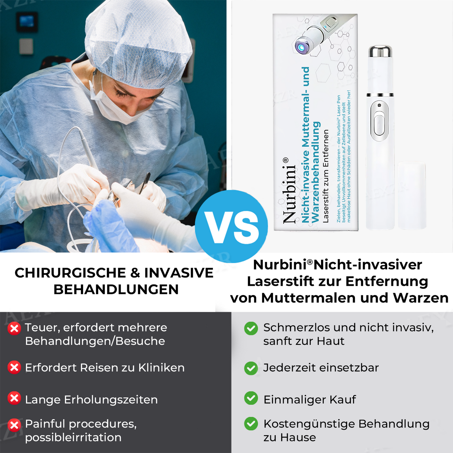 ✨Nurbini® Nicht-invasiver Laser-Stift zur Entfernung von Muttermalen und Warzen✨