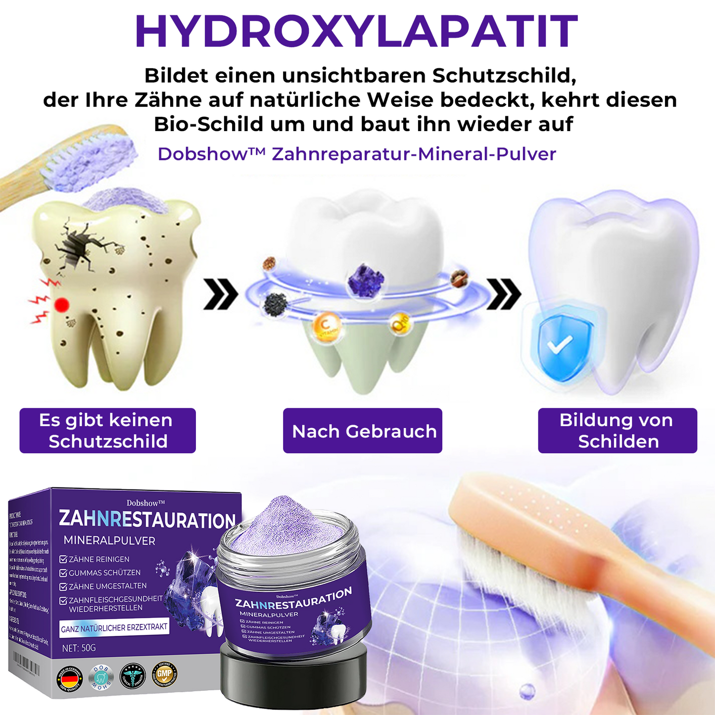 🦷Dobshow™ Zahnreparatur-Mineralpulver >> 🔥1+1 Gratis🔥