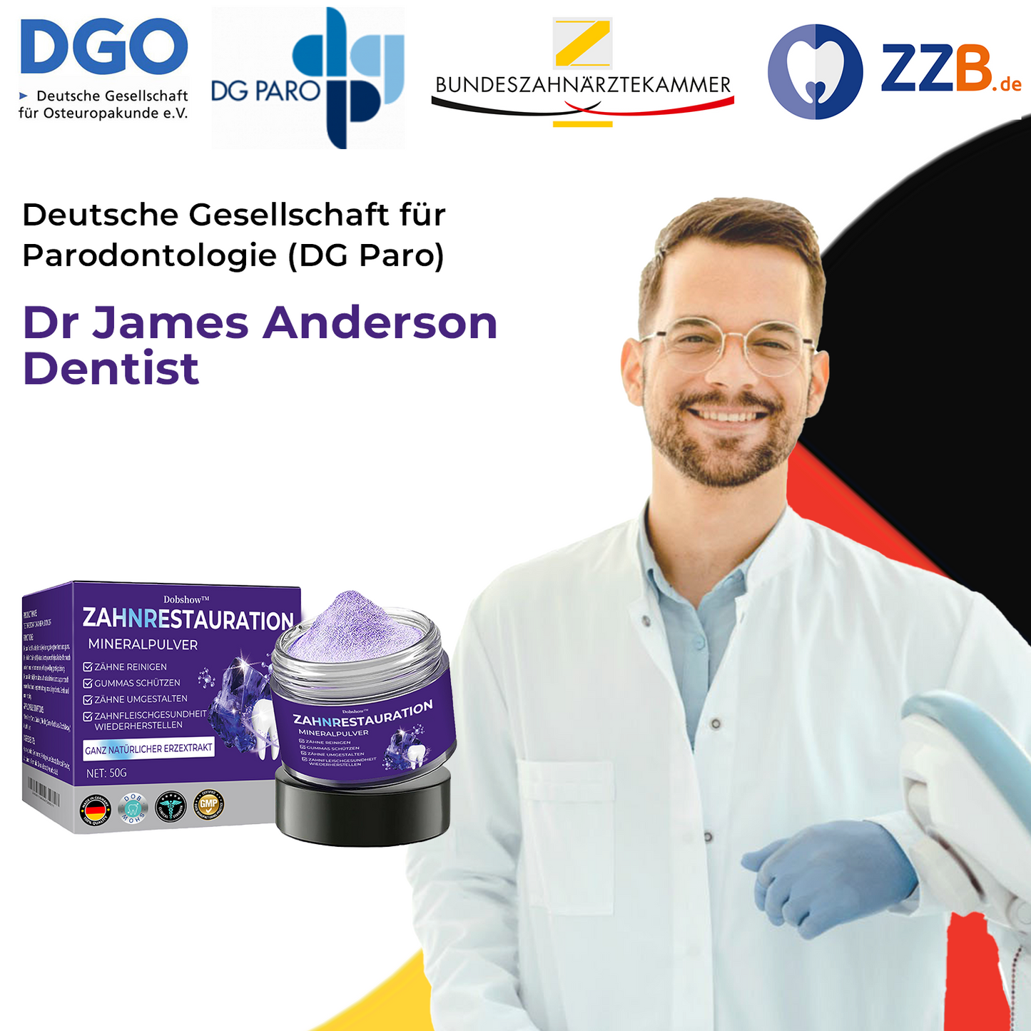 🦷Dobshow™ Zahnreparatur-Mineralpulver >> 🔥1+1 Gratis🔥